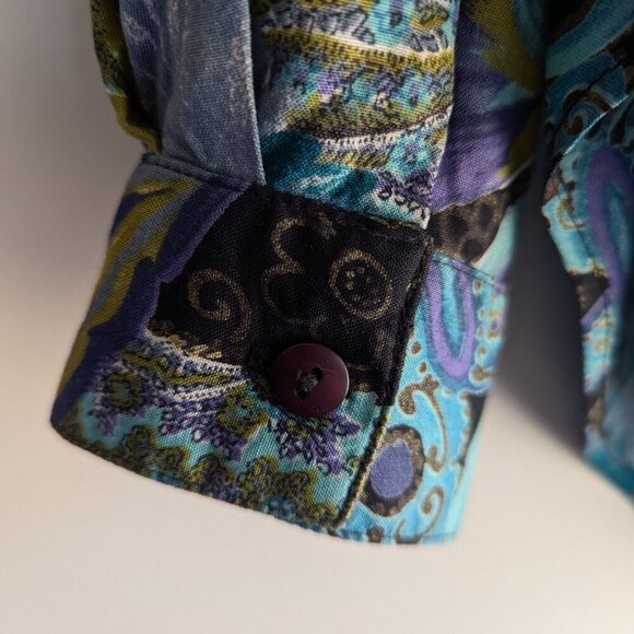 Vintage Clasile Paisley Rayon button up blouse - Picture 5 of 10